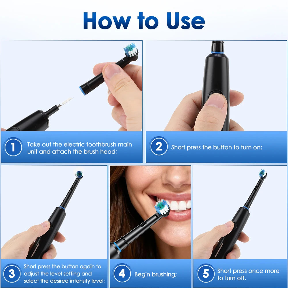 Rechargeable Rotating Electric Toothbrush with 4 Heads - 9