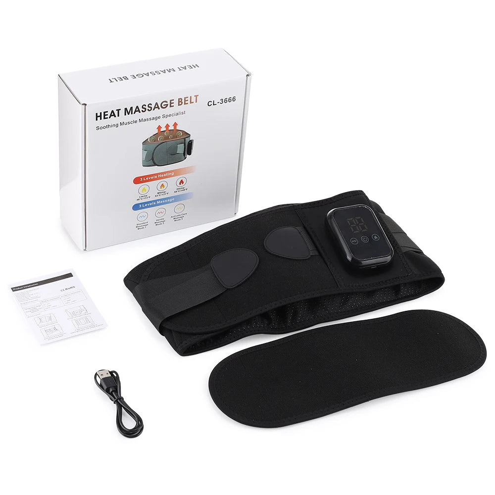 Heated Lumbar Massage Belt for Back Pain Relief - 64
