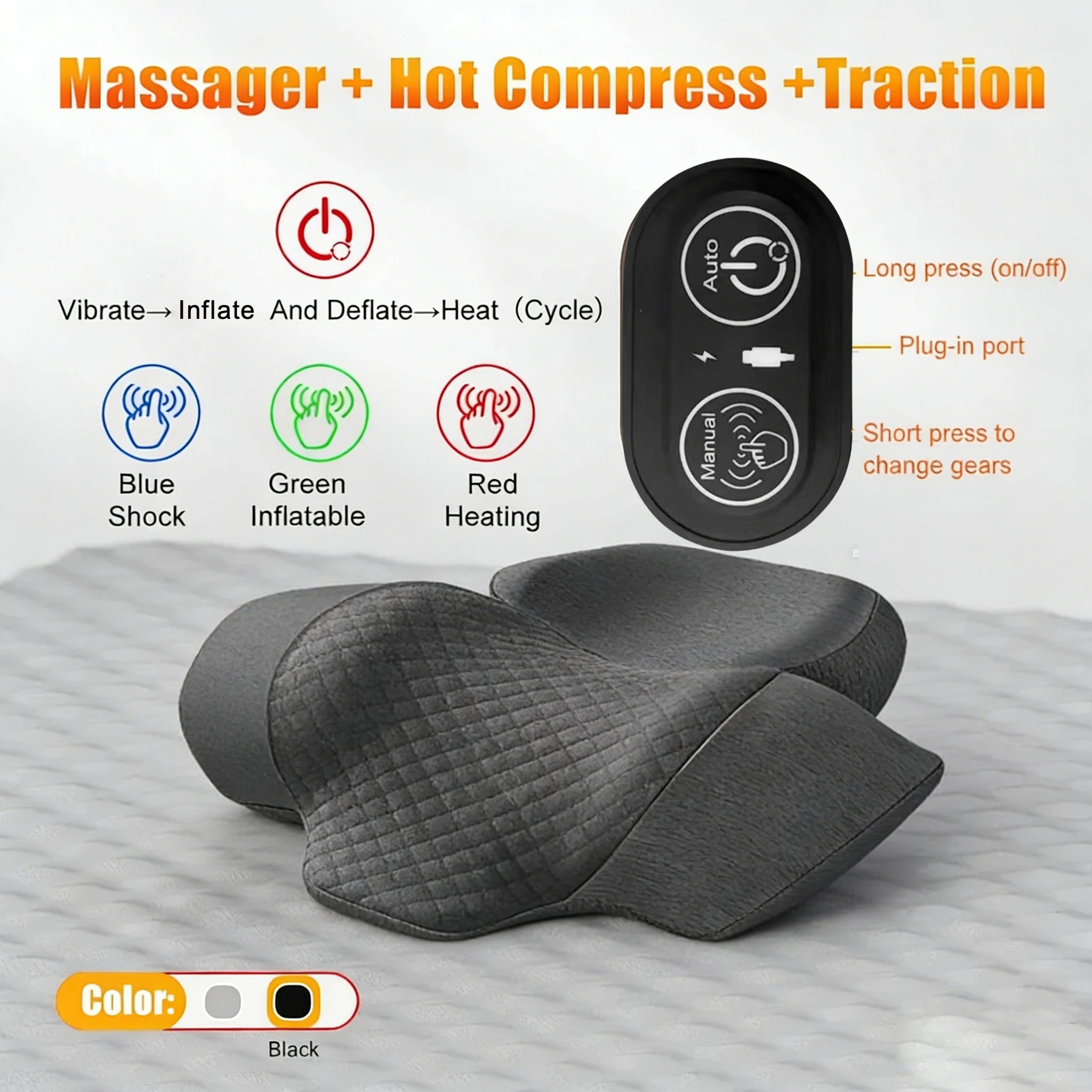 Cervical Neck Traction & Heating Massage Pillow - 14