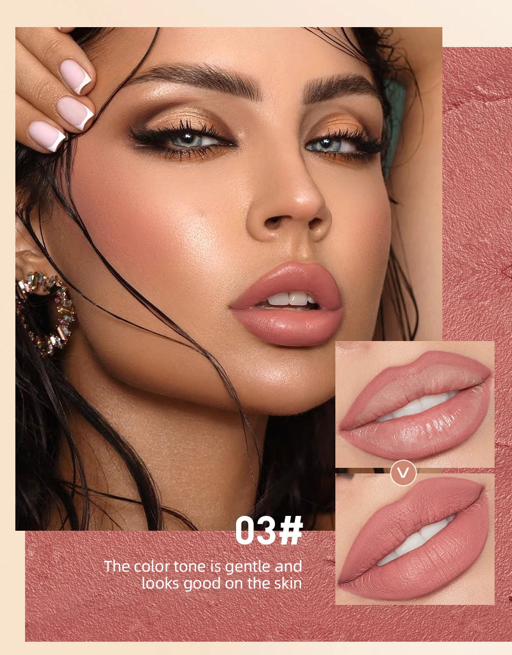 Matte Lipstick and Lip Liner Duo Set - 15
