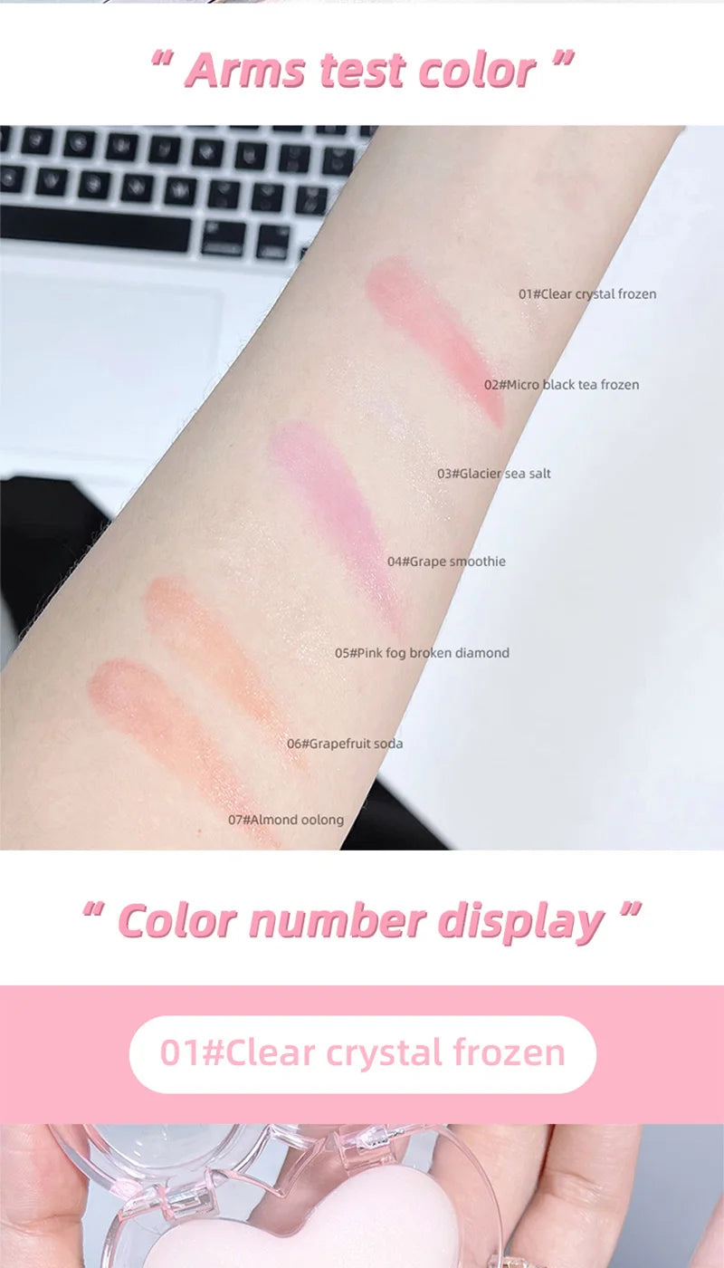 Heart-Shaped Water-Luminous Blush & Highlighter Cream - 11