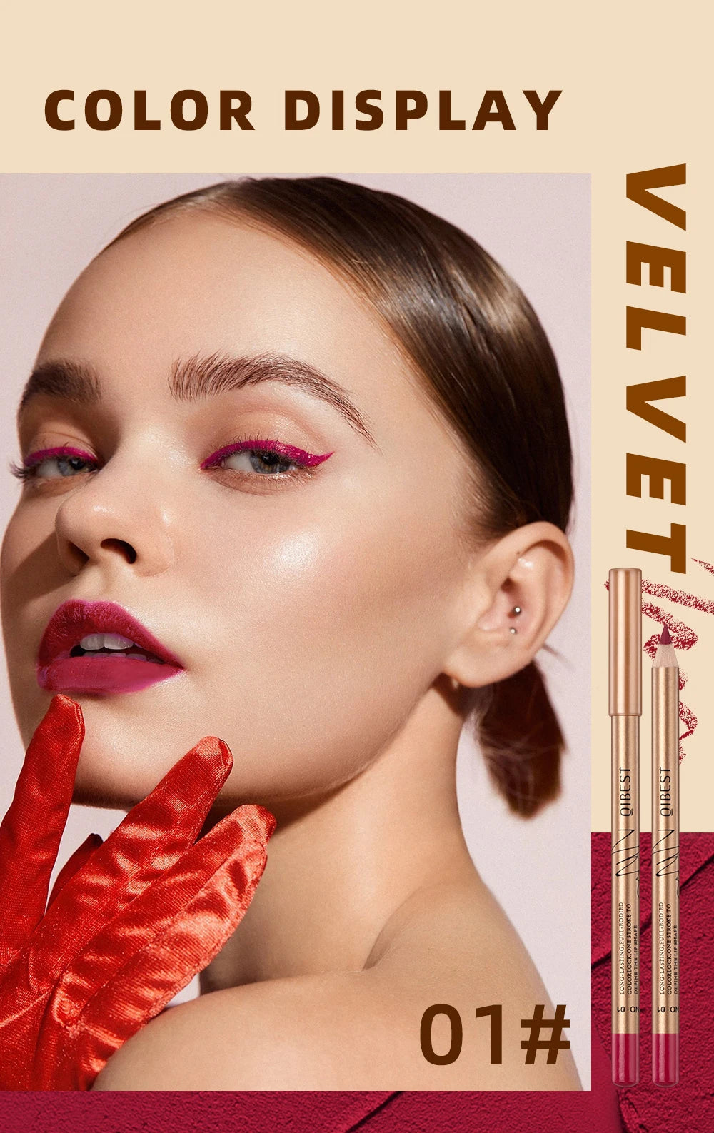 12-Color Waterproof Matte Lip Liner Pencil Set - 13