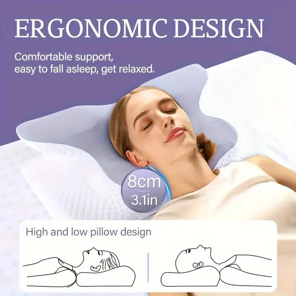 Butterfly Memory Foam Orthopedic Neck Pillow for Pain Relief - 2