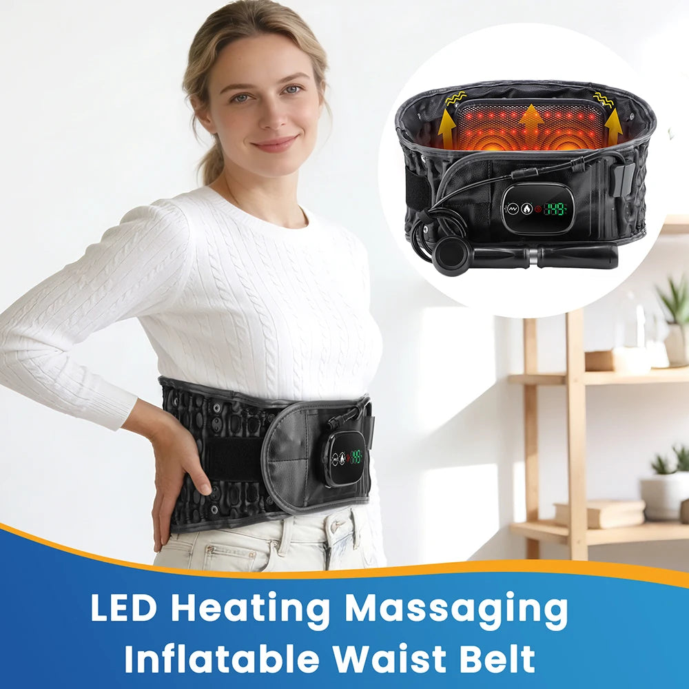 Heated Inflatable Lumbar Support Belt for Back Pain Relief - 2