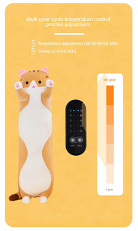 Heated Cat Plush Pillow for Pain Relief