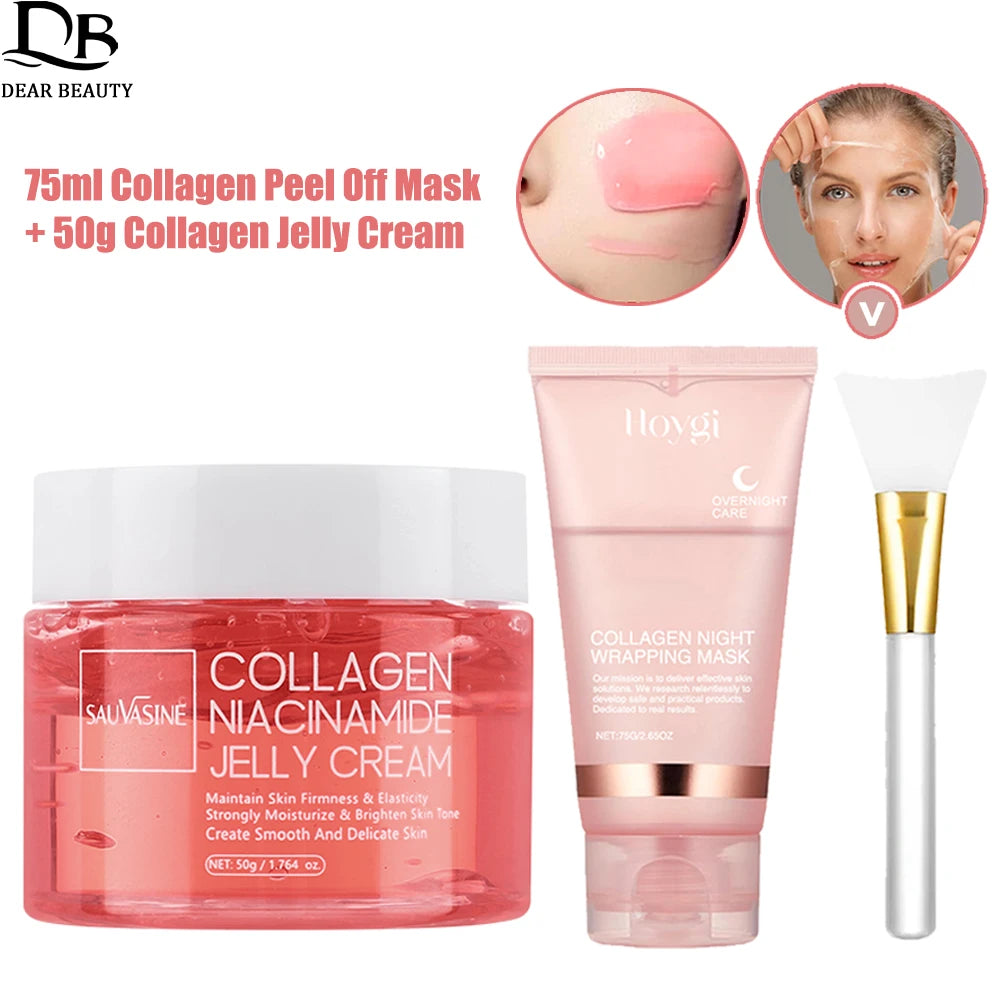 Firming Collagen Peel-Off Mask and Jelly Cream Set