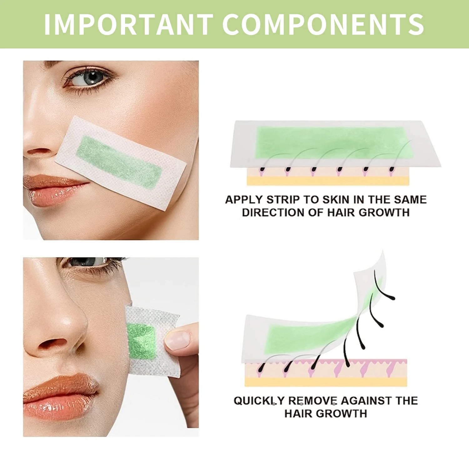 Pain-Free Hair Removal Wax Strips for Face and Body - 13
