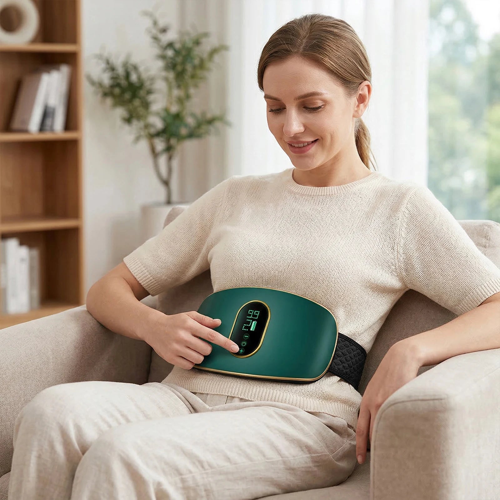 Cordless Heated Massage Belt for Menstrual Cramp Relief - 2