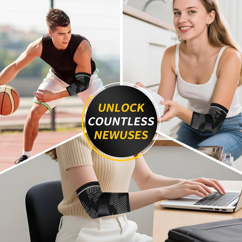 Adjustable Elbow Compression Support Brace with Gel Pads - 16