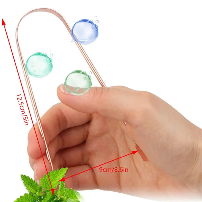 Pure Copper Tongue Scraper for Fresh Breath and Oral Hygiene - 4