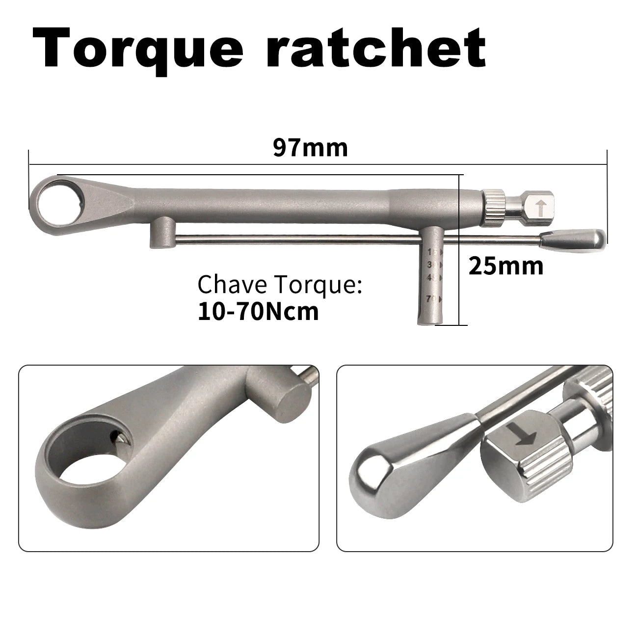 Universal Dental Implant Restoration Screwdriver and Wrench Kit - 4