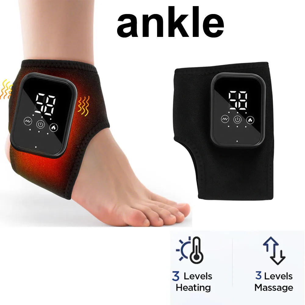 Heated Vibration Ankle Massager Brace for Pain Relief - 57