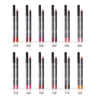 12-Piece Waterproof Matte Lip Liner Pencil Set