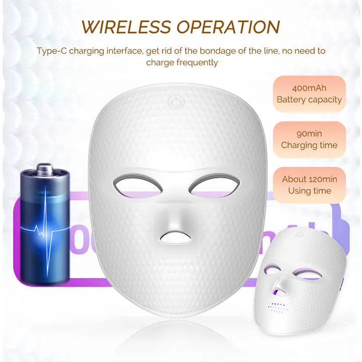 7-Color LED Light Therapy Face Mask for Skin Rejuvenation - 22