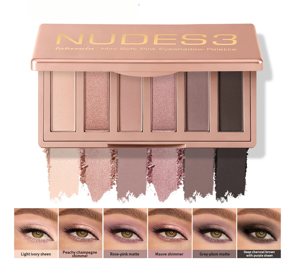 6-Color Rosy Neutral Eyeshadow Palette - 8