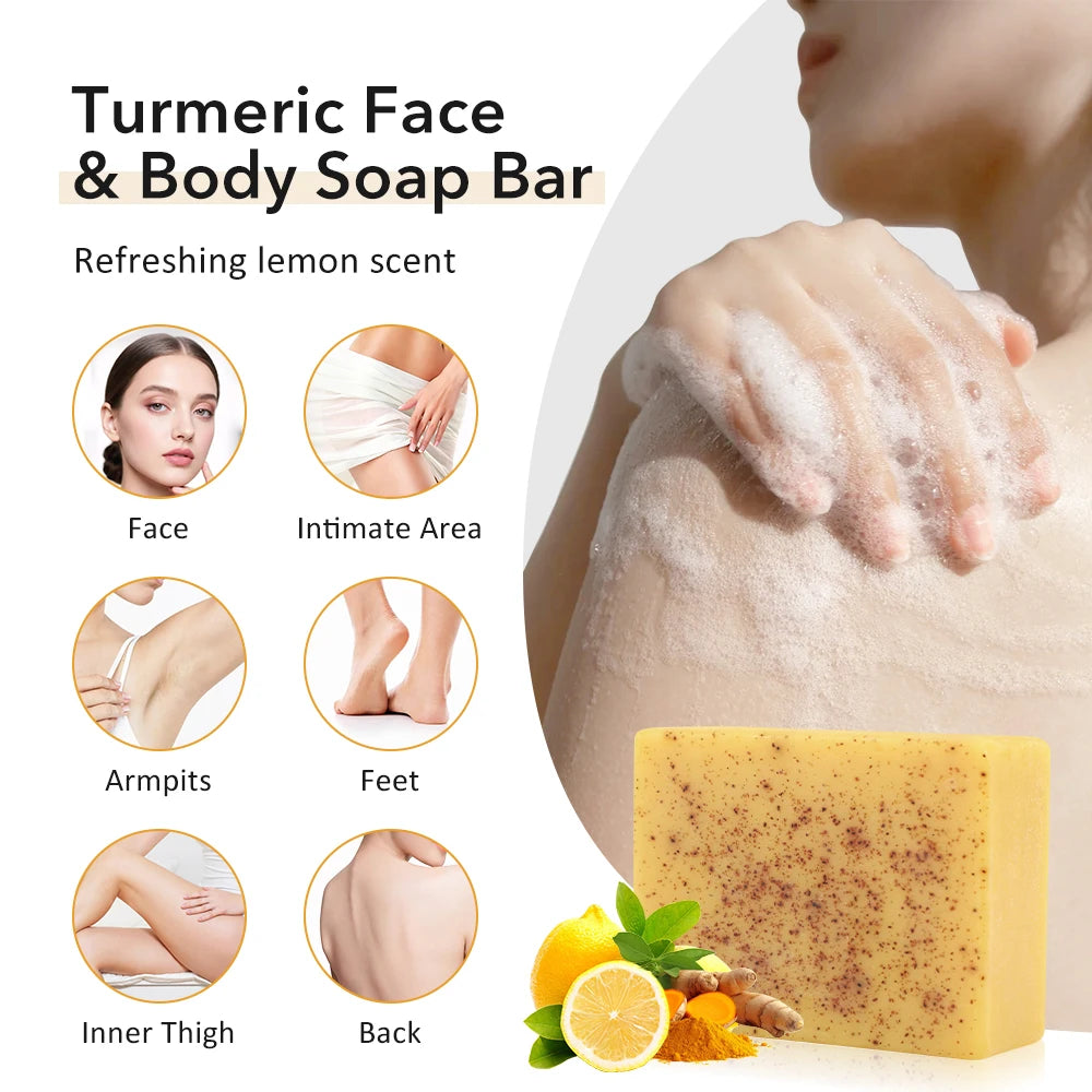 Turmeric Kojic Acid Brightening Soap for Dark Spots - 4