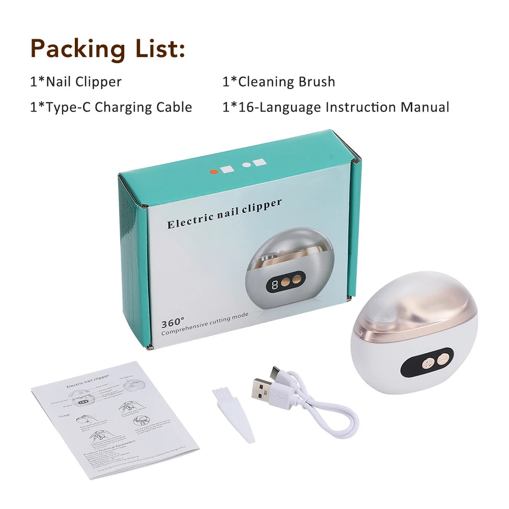 Automatic Electric Nail Clipper and Trimmer for All Ages - 17