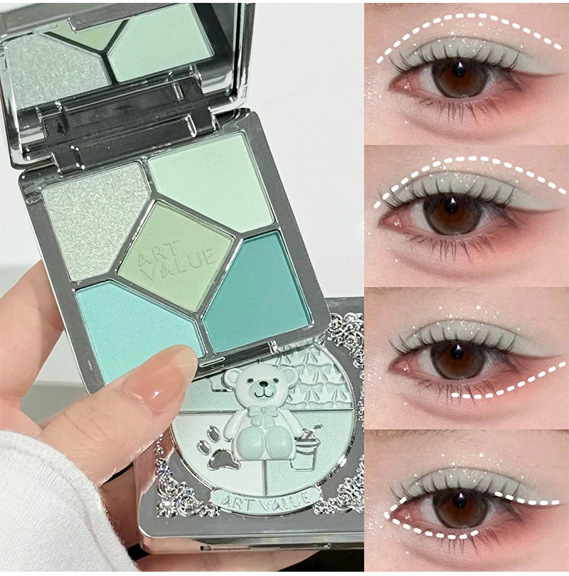 5-Color Shimmer and Matte Eyeshadow Palette - 15