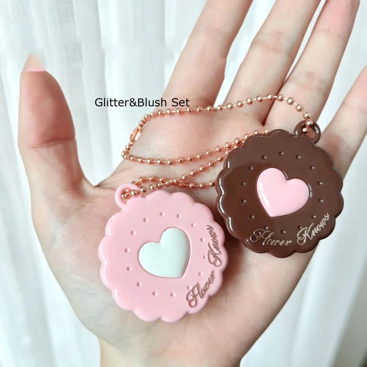 Portable Honey Face Powder Compact with Pendant - 11
