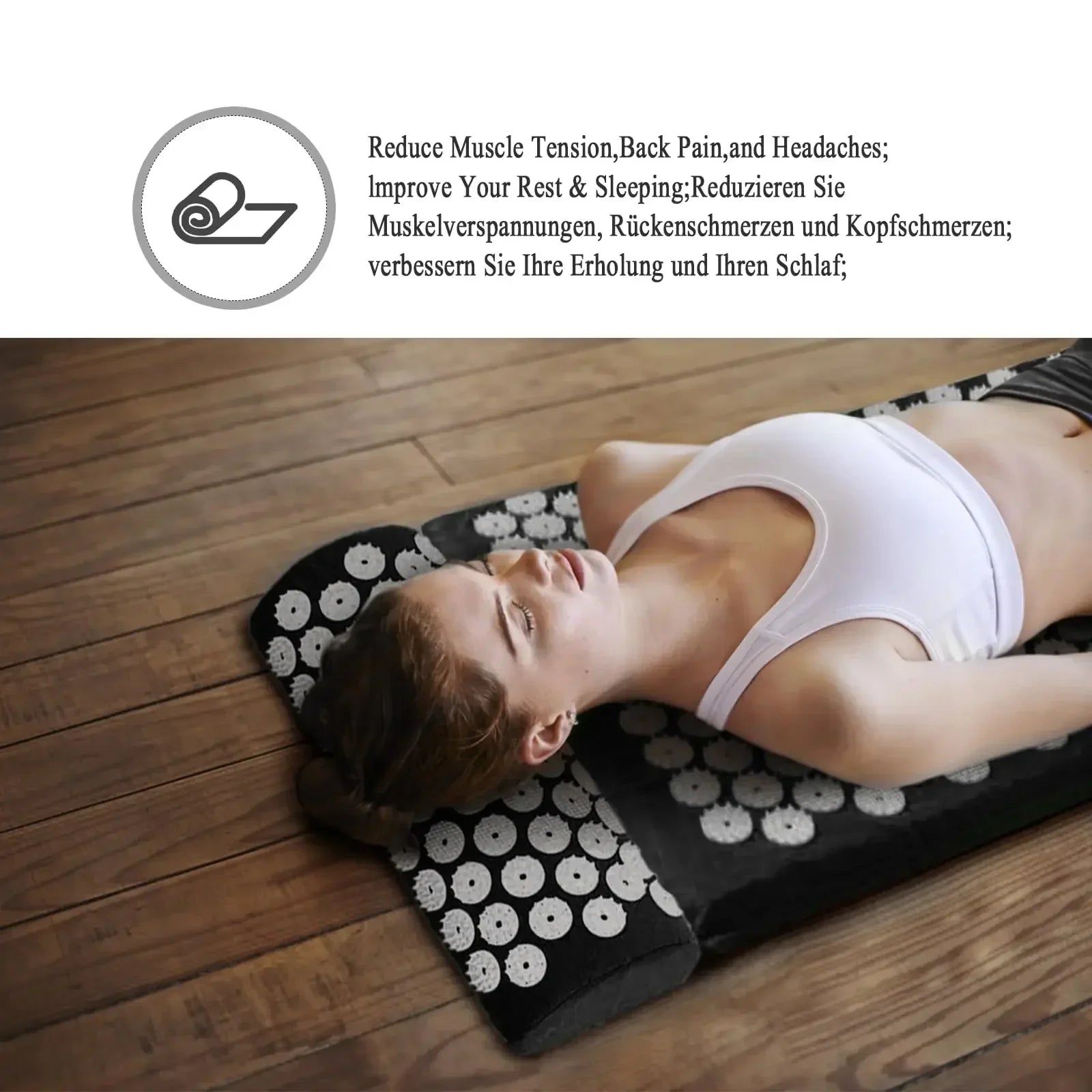 Acupressure Mat and Pillow Set for Back Pain and Stress Relief - 4