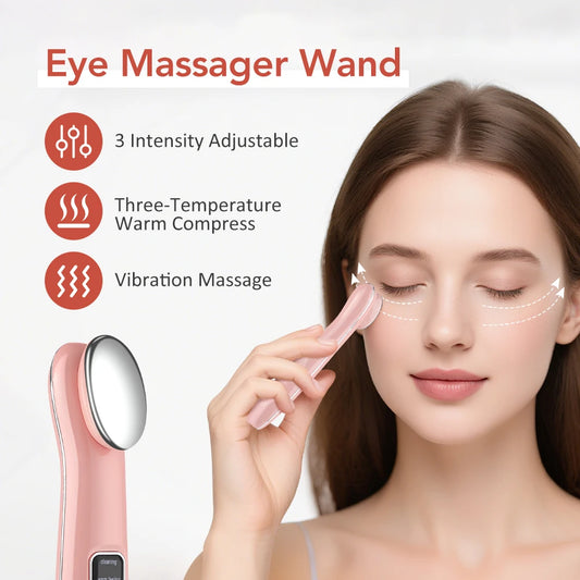 Heated Eye Massager Wand for Dark Circles and Puffiness