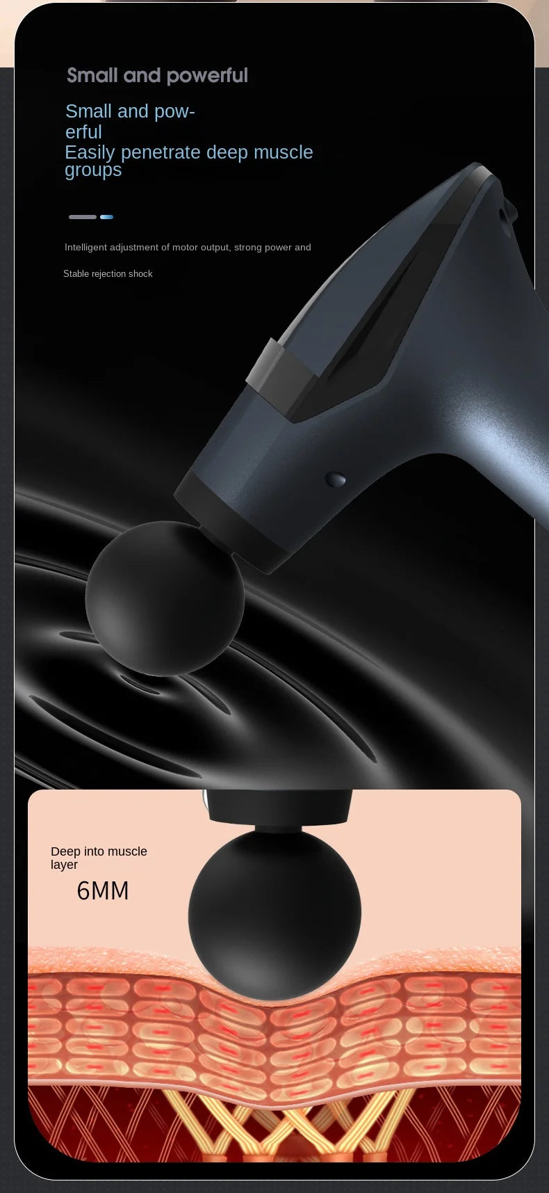 Long-Handle Electric Deep Tissue Massage Gun for Muscle Relief - 11