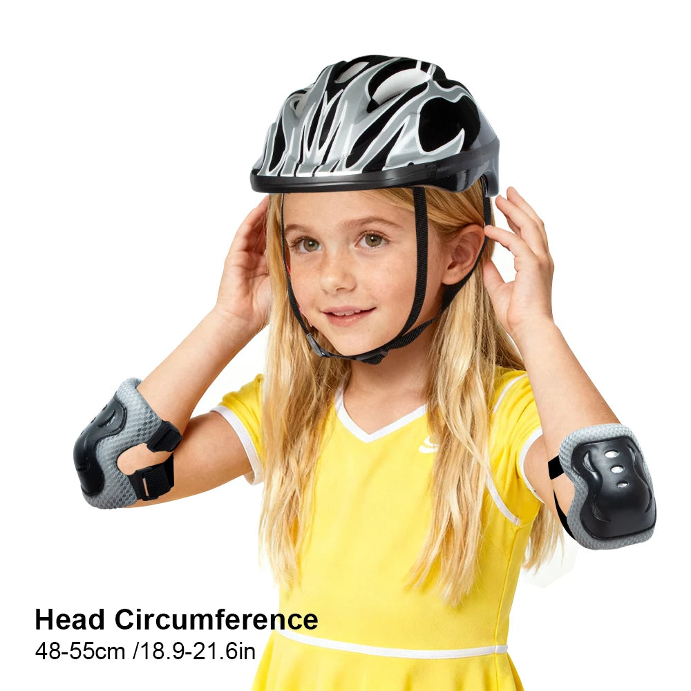 Kids Adjustable Protective Helmet and Safety Gear Set - 18