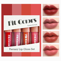 4-Piece Diamond Finish Long-Lasting Velvet Lip Gloss Set