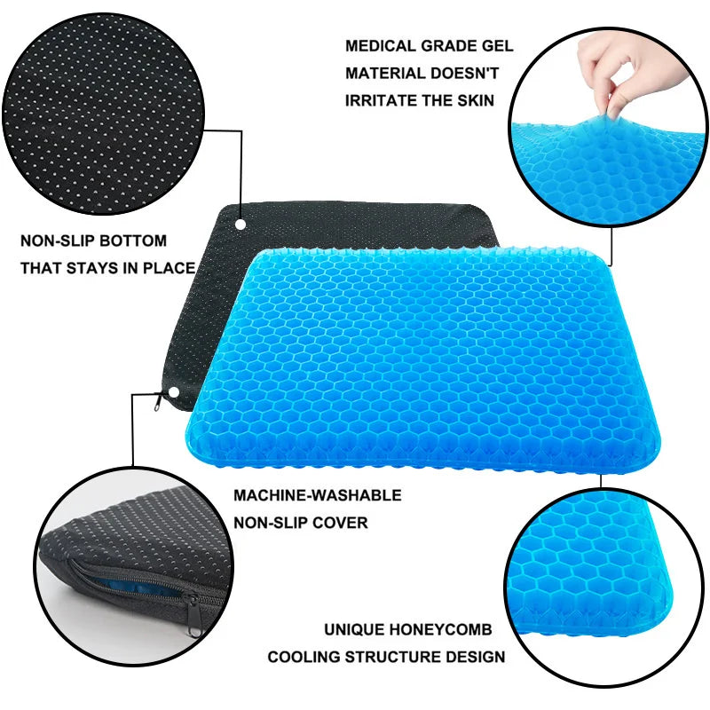 Breathable Honeycomb Gel Seat Cushion for Car and Office - 6