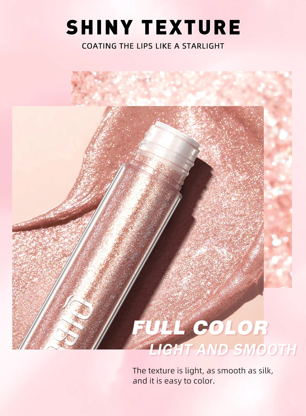 Diamond Shimmer Waterproof Liquid Lip Gloss - 7