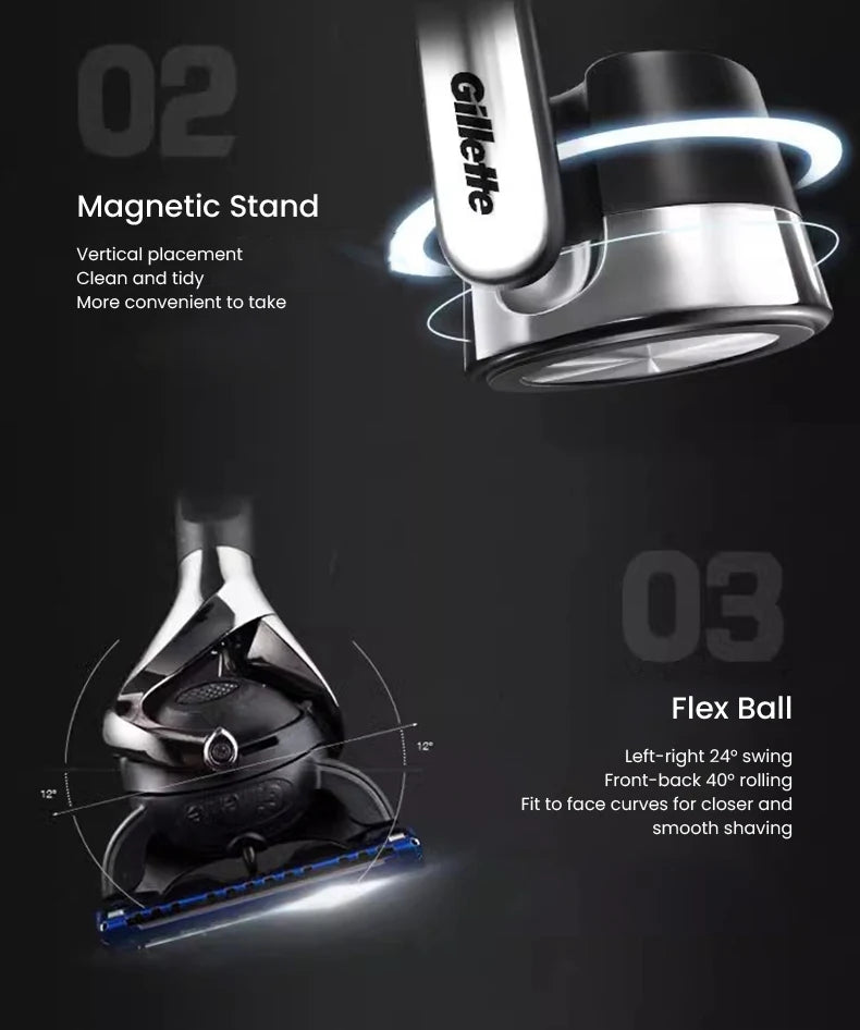 5-Blade Precision Shaving Razor with Magnetic Stand - 10