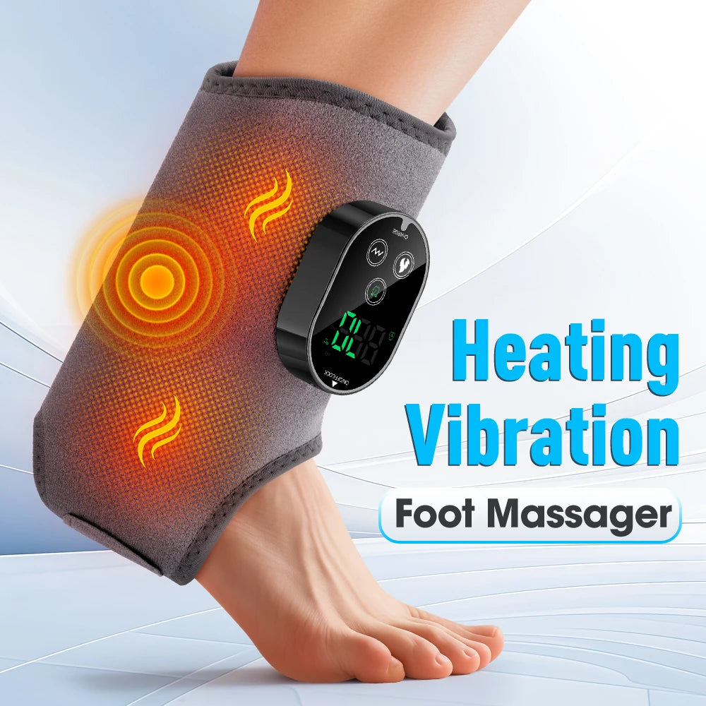 Heated Vibration Ankle Massager Brace for Pain Relief - 40