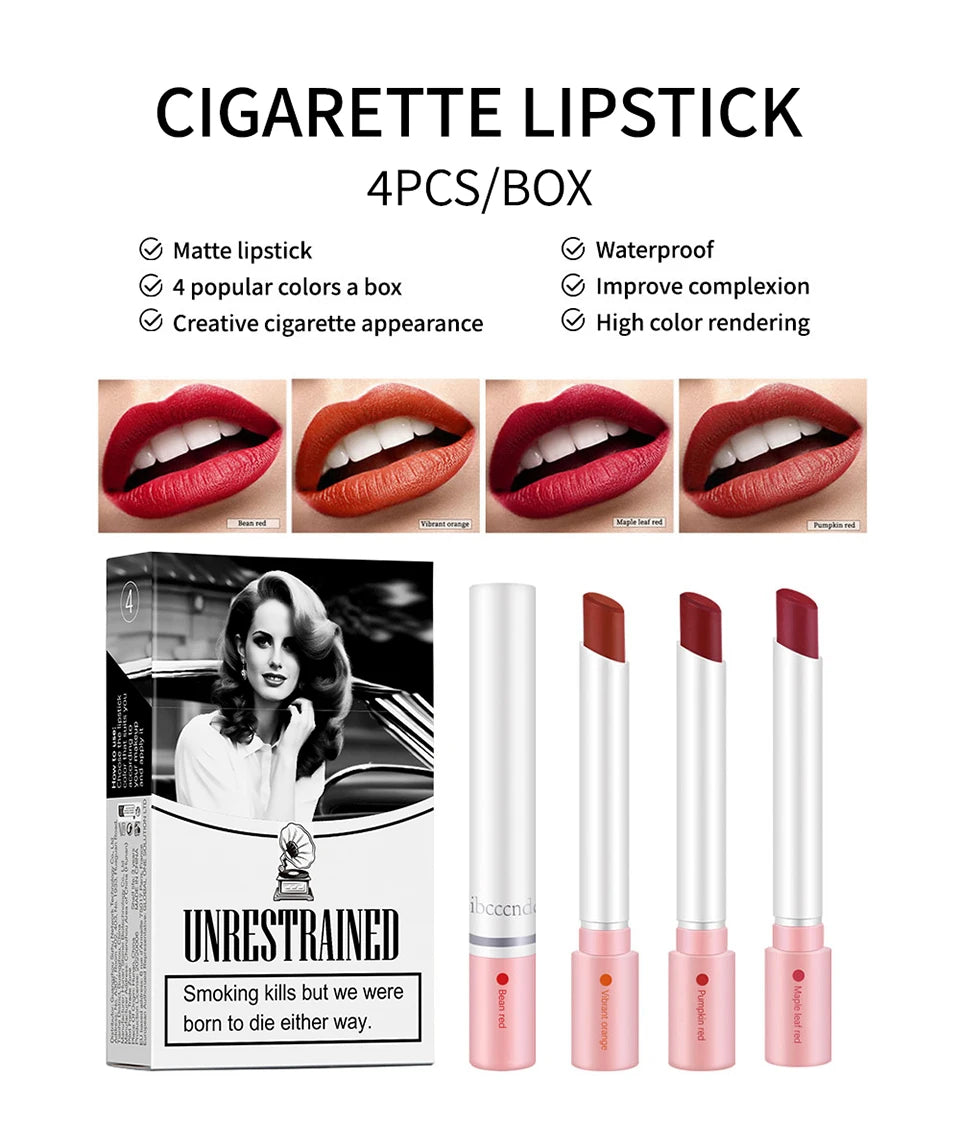 4-Piece Velvet Matte Lipstick Set - 8