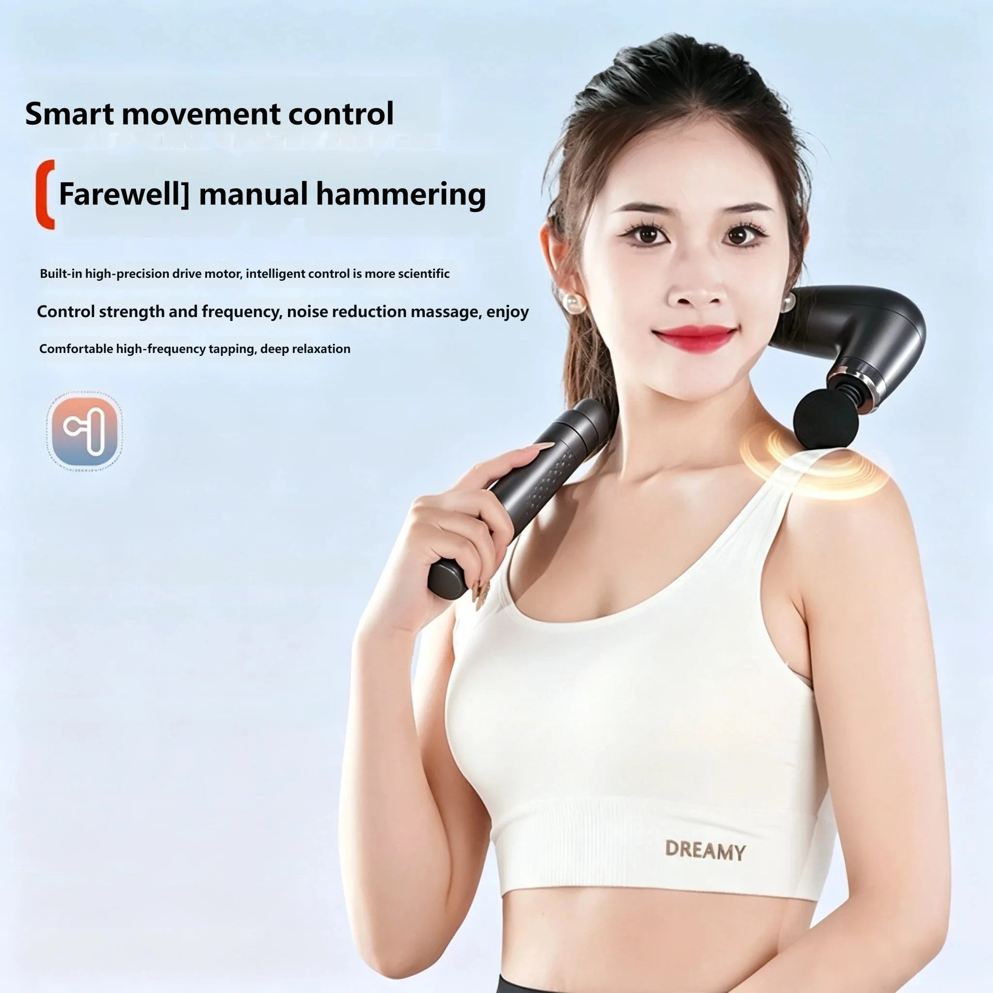 Long Handle Rechargeable Deep Tissue Massage Gun - 8