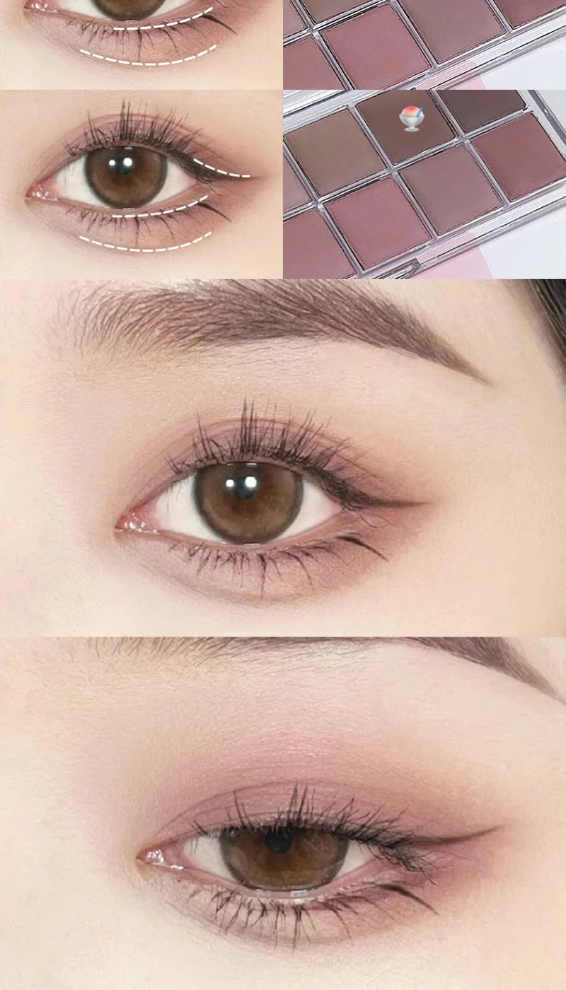 12-Color Eyeshadow Palette - Long-Lasting Shimmer and Matte Shades - 14
