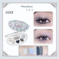 5-Color Mermaid Eyeshadow Palette for Long-Lasting Shimmer