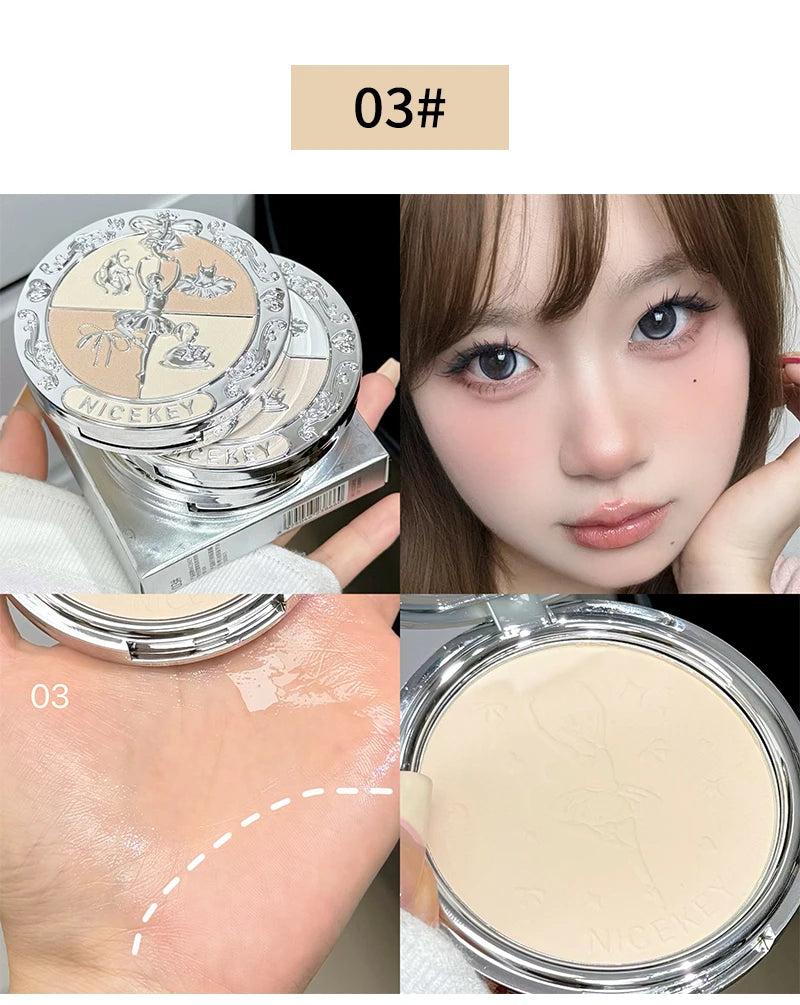 Matte Three-Color Pressed Setting Powder for Oil Control - 24