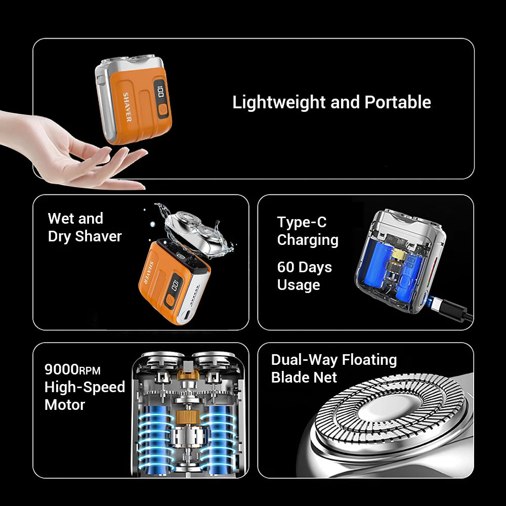 Portable Waterproof Electric Shaver for Men - 7