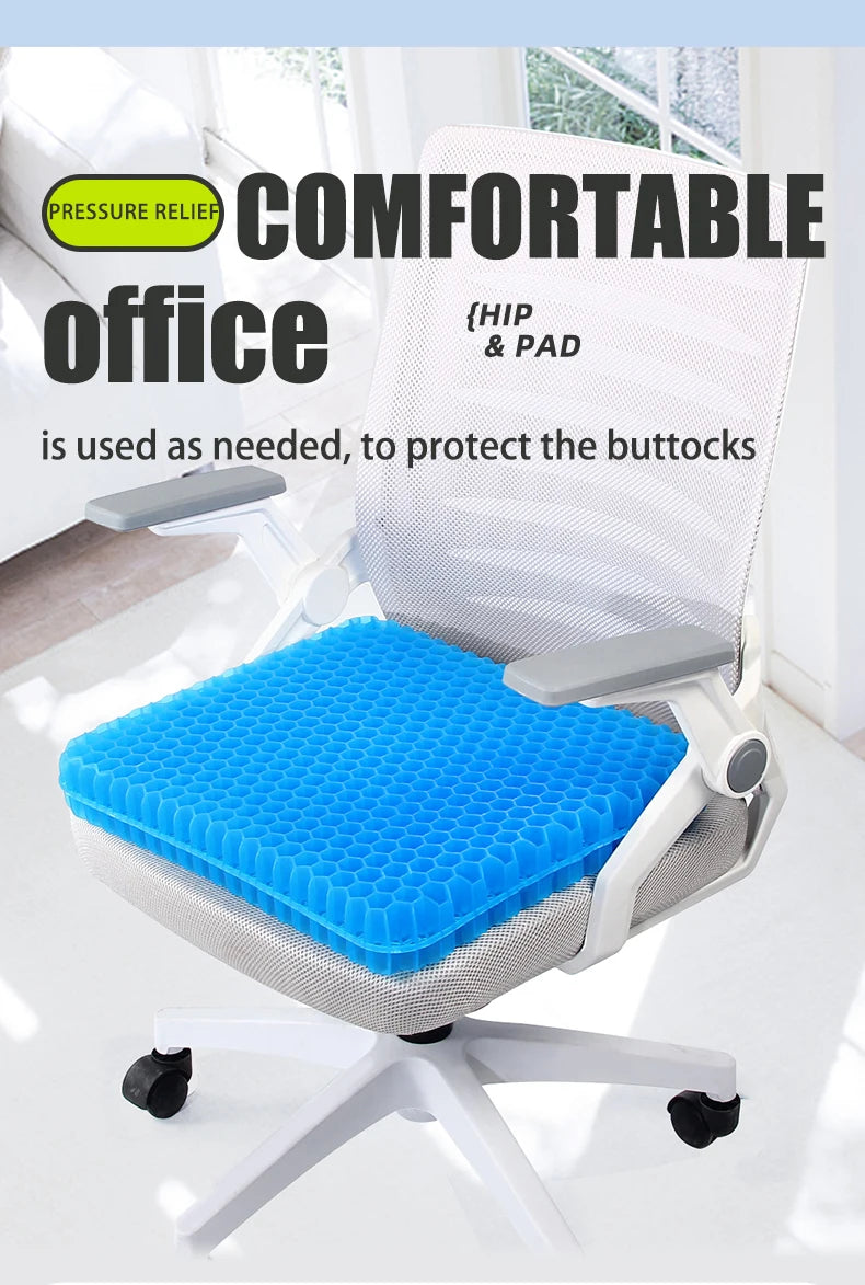 Ergonomic Honeycomb Gel Seat Cushion for Pain Relief - 13
