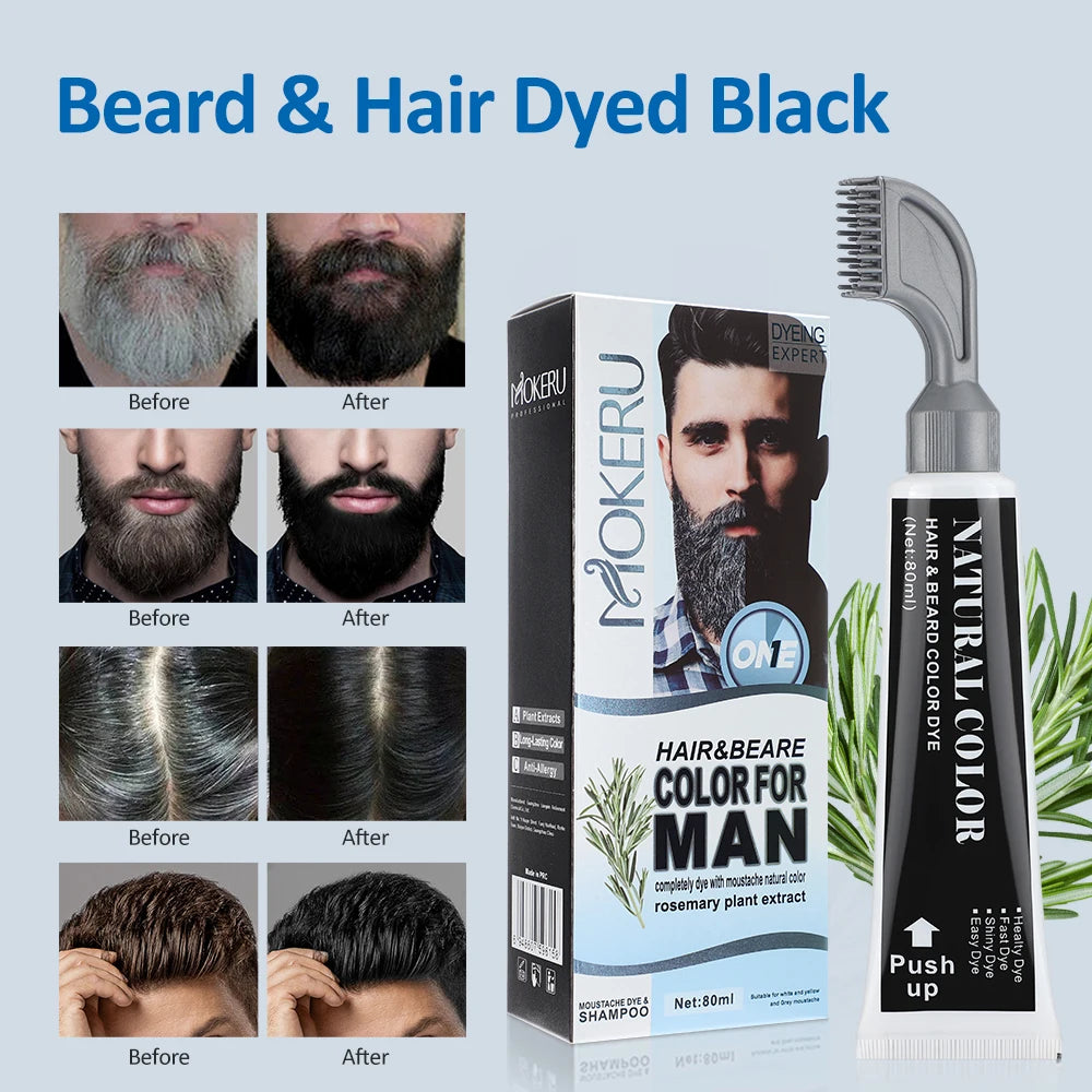 Permanent Beard and Hair Darkening Dye Cream - 8