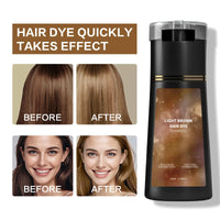 Instant Light Brown Hair Dye Shampoo for Gray Coverage