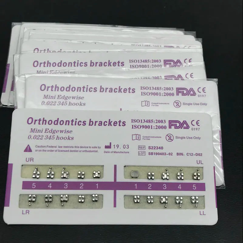 Professional Metal Orthodontic Dental Brackets Set - 9