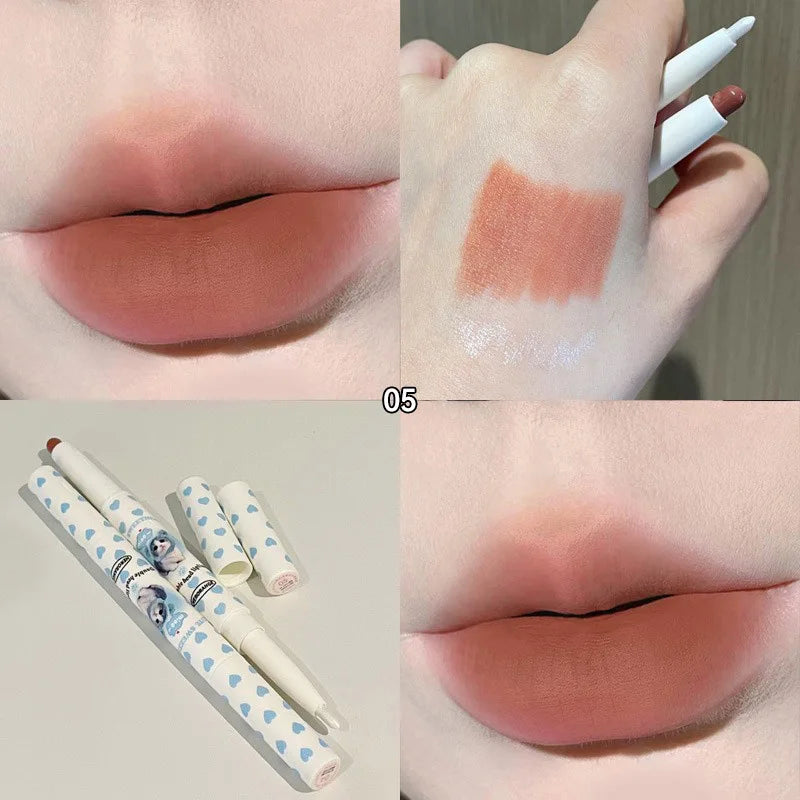 Dual-Ended Precision Lip Liner and Matte Lipstick Pen - 19