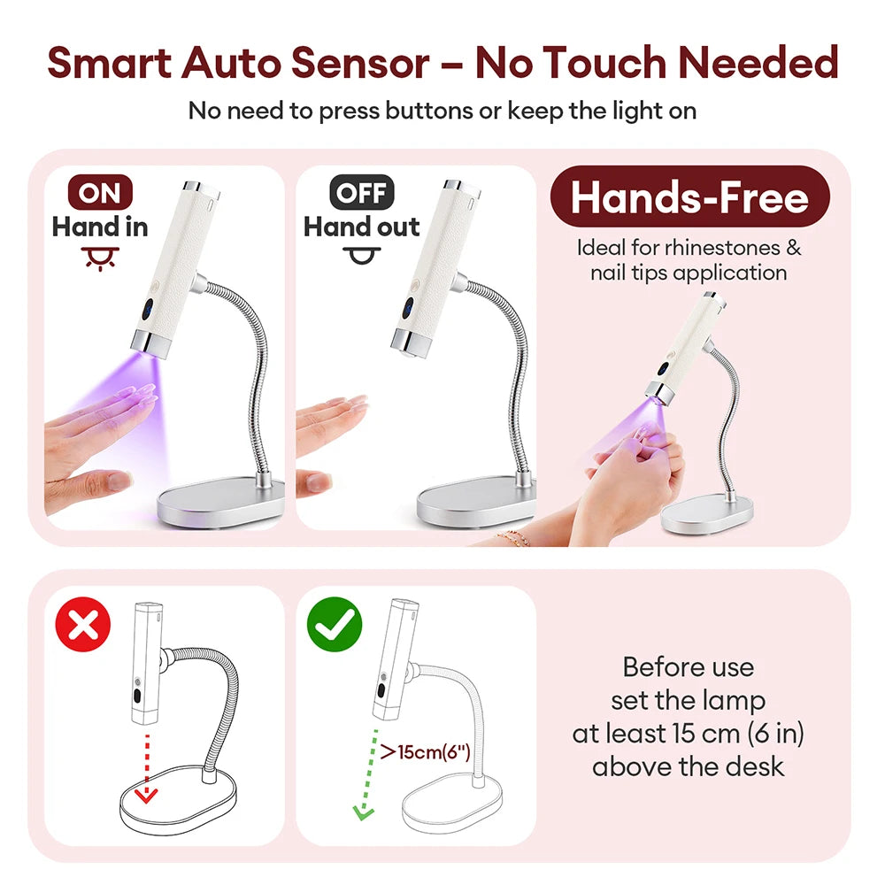 Portable 2-in-1 Magnetic UV LED Nail Curing Lamp - 13