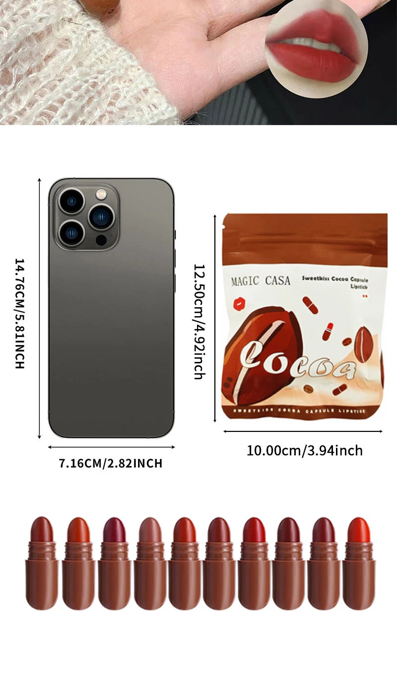 10-Color Capsule Lipstick Set - 12