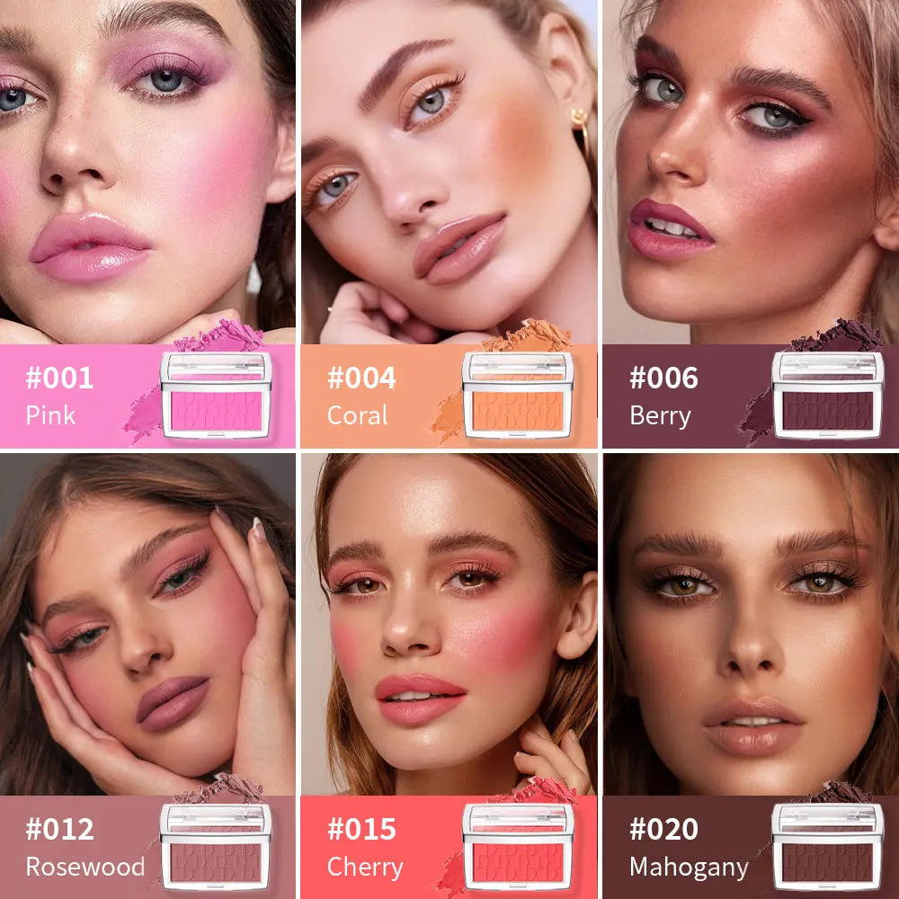 Matte Embossed Blush Palette with Brush - 4