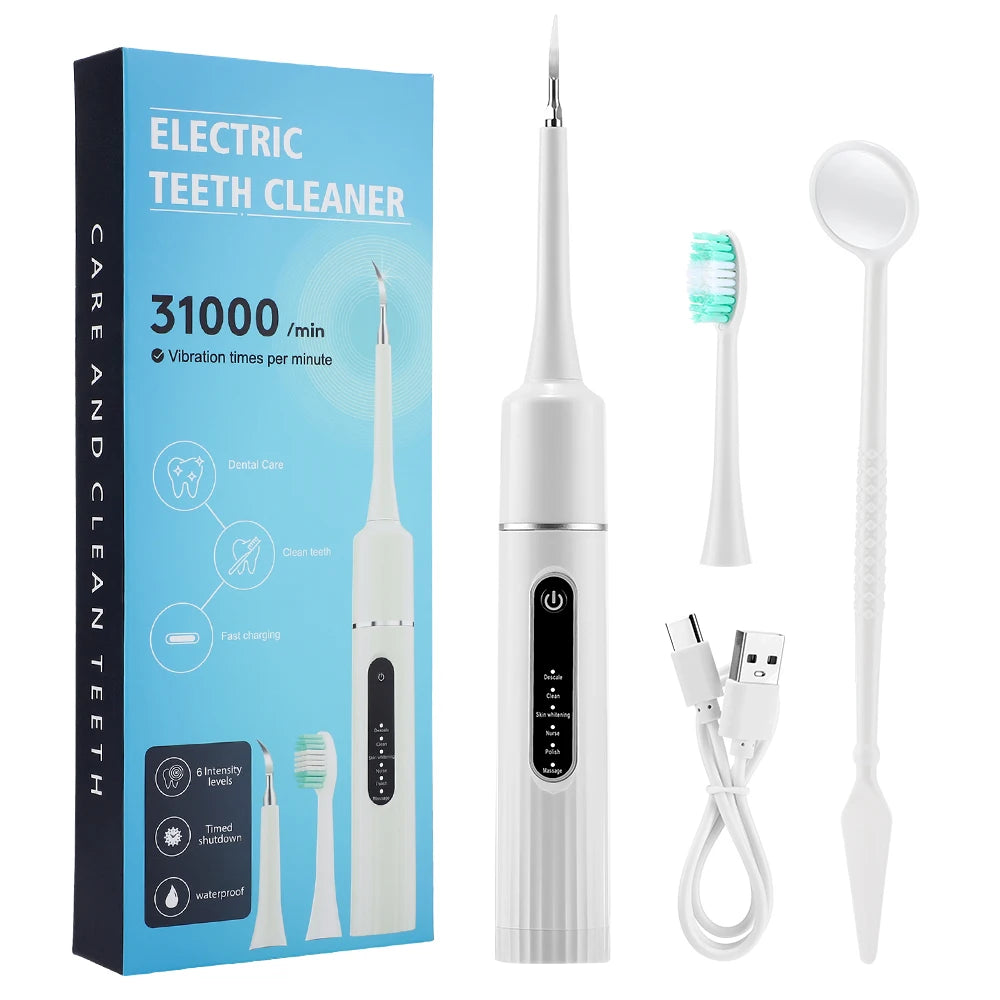 Electric Sonic Dental Calculus Remover & Teeth Whitening Kit - 37