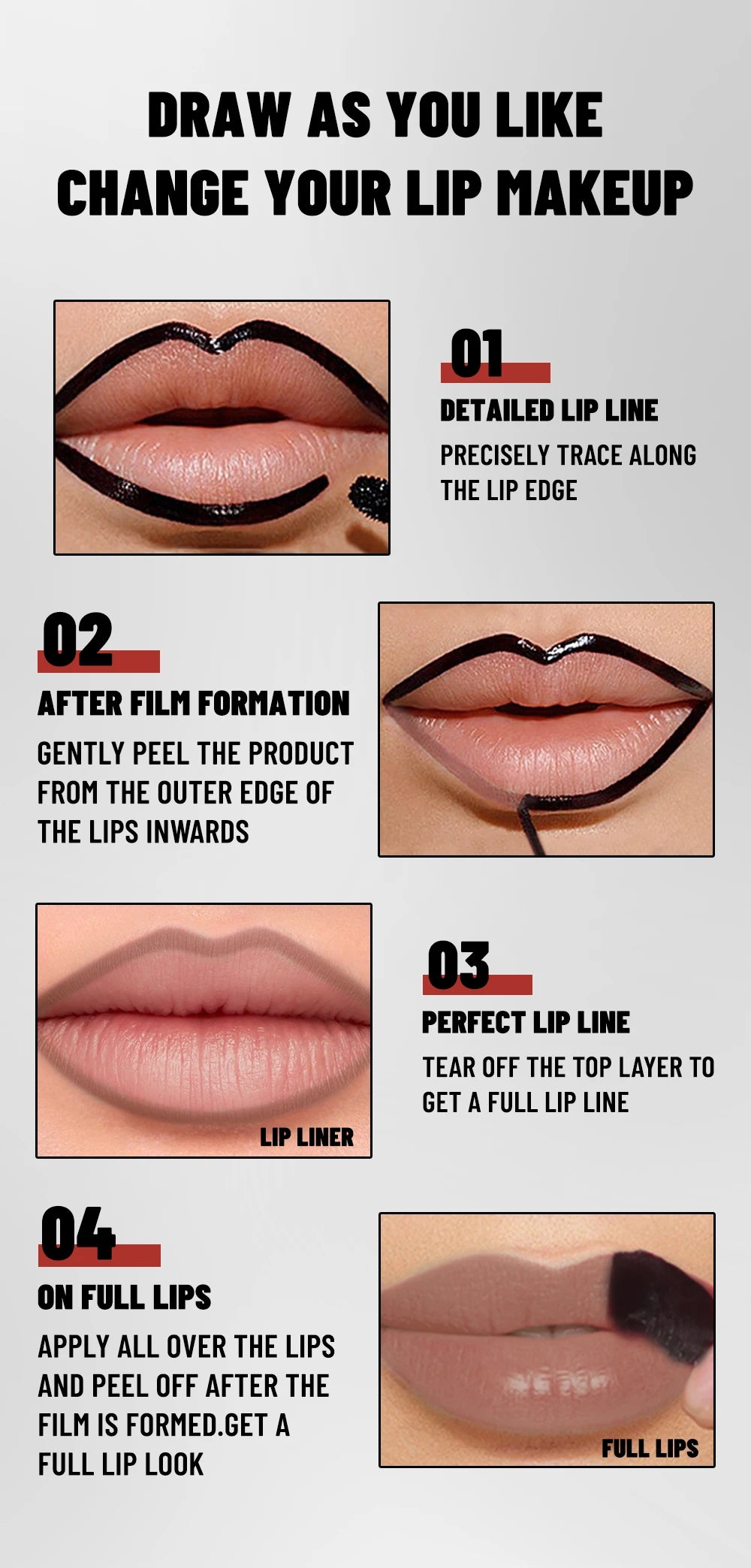 Waterproof Peel-Off Lip Stain Liner - 10