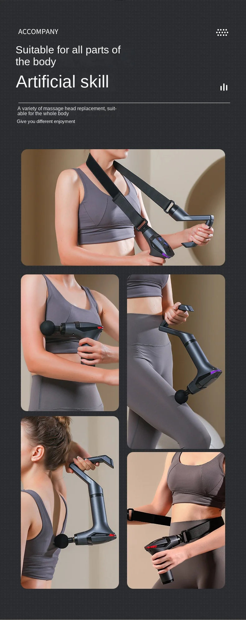 Long-Handle Electric Deep Tissue Massage Gun for Muscle Relief - 16
