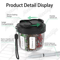 7-Day Portable Pill Organizer Cup for Vitamins and Supplements